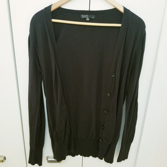 3/$45 | SWS Black Cotton Cardigan Sweater - Picture 1 of 5